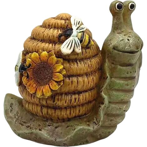 Snail figurine decor, outdoor snail decor, decorative resin