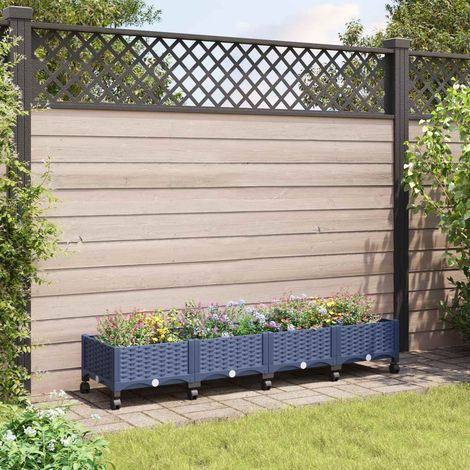 Teenpull – Gartenpflanzer mit Rädern Blaugrau 160 x 40 x 33 cm PP (1/5)