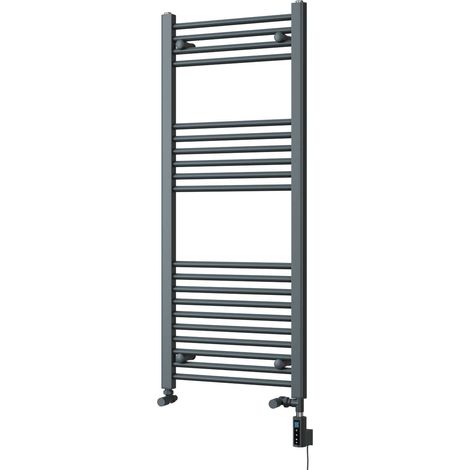 Zennor - Anthracite Dual Fuel Towel Rail H1200mm x W500mm Thermostatic WIFI - Straight (1/3)