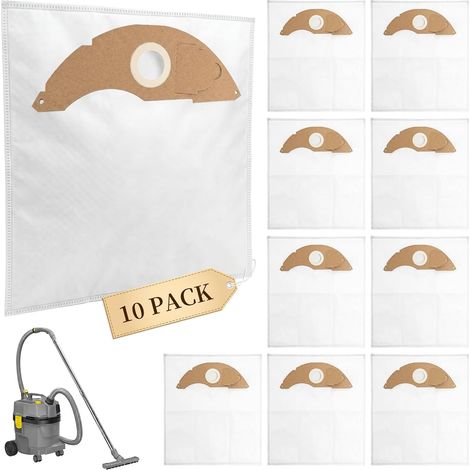 10 Sacs Aspirateur Compatibles avec Kärcher NT 22/1 Ap L & NT 22/1 Ap Te L, sac aspirateur pour karcher NT 22/1, pour accessoires karcher NT 22, Sac Filtre Aspirateur Eau et Poussière (1/5)