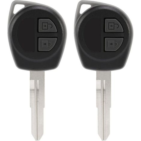Dos carcasas sin cortar para llave remota de doble botón para IGNIS ALTO SX4 AGila, negras