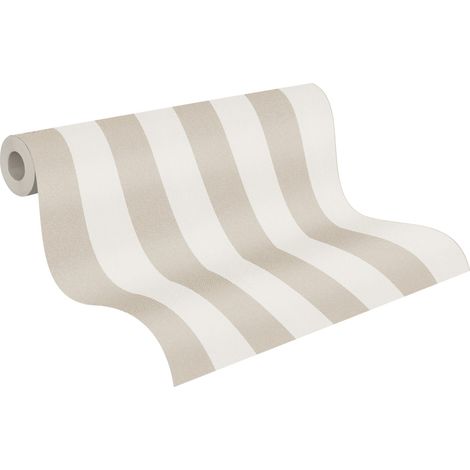 Vliestapete Beige Streifen Tapete Gemustert Ansatzfrei New Elegance (1/5)