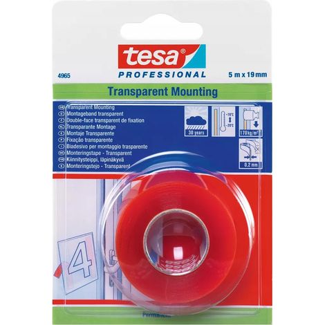 Nastro biadesivo tesa PRO 5 m x 19 mm trasparente (1/2)