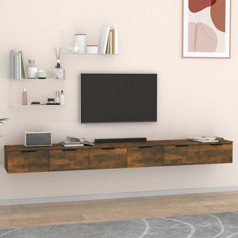 vidaXL Wall Cabinets 2 pcs Smoked Oak 102x30x20 cm Engineered Wood (1/5)