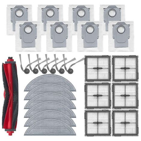 Pièces détachées pour Roborock Q10 S5/Q10 S5+/Q10 X5/Q10 X5+/Q10 VF/Q10 VF+ : brosse principale, brosse latérale, filtre, chiffon de nettoyage, sac à poussière