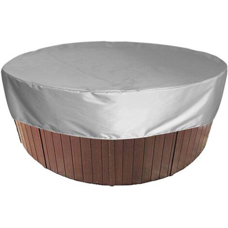 Couverture de Piscine Ronde Piscine Bche Solaire pour Piscine,Housse de Protection Spas Imerméable , 190T pour Extérieur Spas Baignoire,——Gris 210×30cm (1/5)