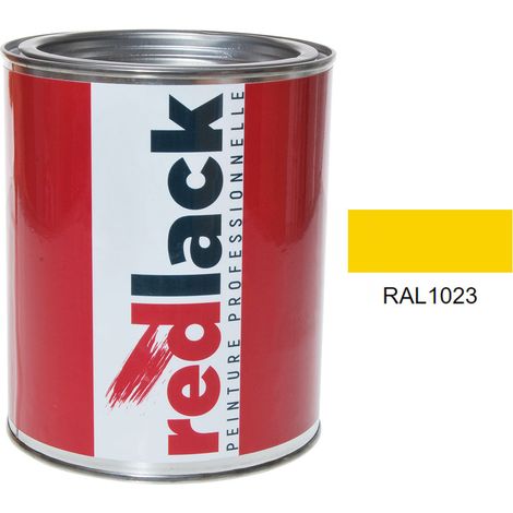 Dose 1L Lack Mehrzweckfarbe – RAL 1023 – Verkehrsgelb – Glanz – für verschiedene Oberflächen – Redlack