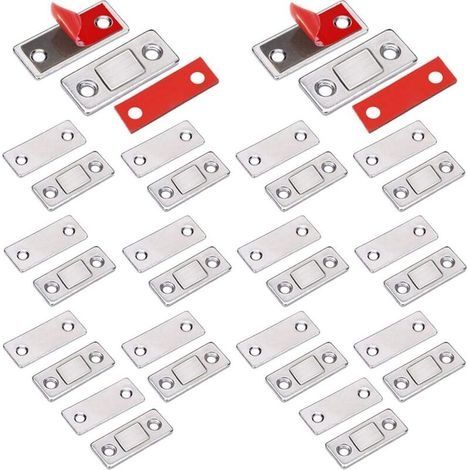 Loquet Magnetique Aimant porte Placard 14 Pièces Très Mince loquets magnétiques à Coller Aimant Fermeture Adhesif Meuble Aimant Puissant pour Porte Coulissante Tiroirs Fenetre Aimanté Armoire (1/4)