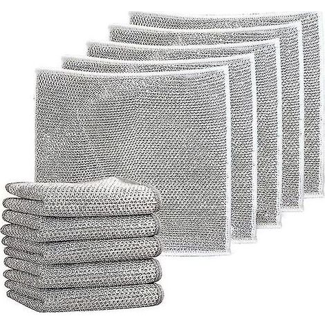 Lot de 10 torchons multifonctionnels en fil de fer pour vaisselle humide et sèche. torchons de nettoyage pour fonte (1/5)