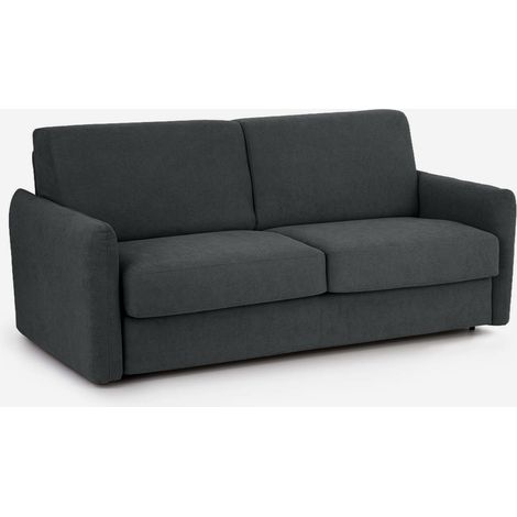 Divano letto matrimoniale salvaspazio sfoderabile Livigno 180 - Nero