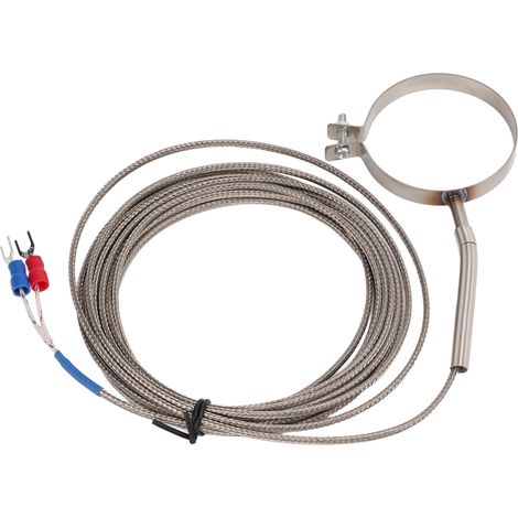 Sonde à thermocouple filetée : haute sensibilité, large plage de mesure 0-400°C, plusieurs tailles disponibles, adaptée aux régulateurs de température industriels de 4 mètres. (1/5)