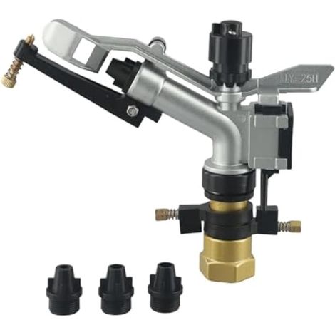 Arroseur agricole, tête d'arrosage avec corps en aluminium, facile à utiliser, orientable à 360°, pour l'irrigation des exploitations agricoles, avec kit de buses complet. (1/5)