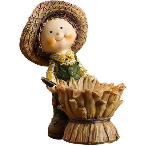 Herbstliche Mädchenfigur aus Kunstharz, 13,5 cm hoch, handgefertigter Herbstschmuck für Kaminsimse, vielseitig verwendbar-Style B (1/5)