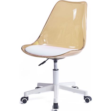 Sedia da Scrivania con ruote e Schienale trasparente Bronzo Poltrona da Ufficio
