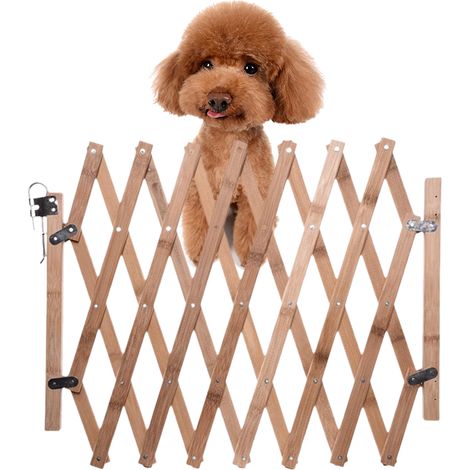 Porte chien coulissante – réglable – bois – escalier – clôture sécurité