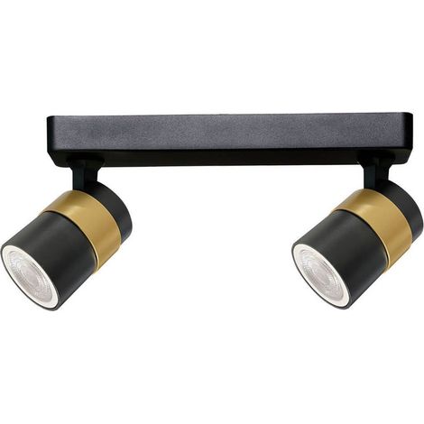 Spot Anillo 2xGU10 noir/or métal IP20 Light Prestige (1/3)