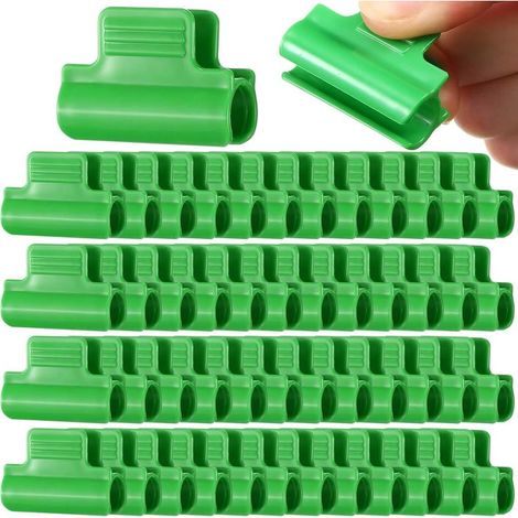 Lot de 50 clips pour serre - 16 mm - Vert - Pinces pour film plastique (1/5)