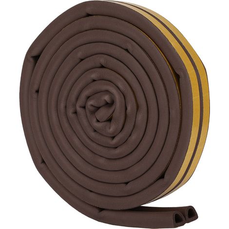 Bande D Étanchéité Auto-Adhésive - 5M 14x12mm EPDM Caoutchouc - Isolation Phonique Anti-Moustiques - Pour Portes Et Fenêtres - Marron (1/5)