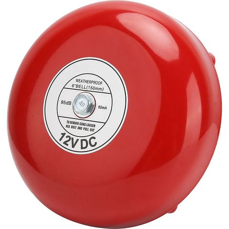 Sonnette électrique à frappe interne en acier au carbone de 15 cm (6 pouces), 95 dB, 12 V CC (1/5)