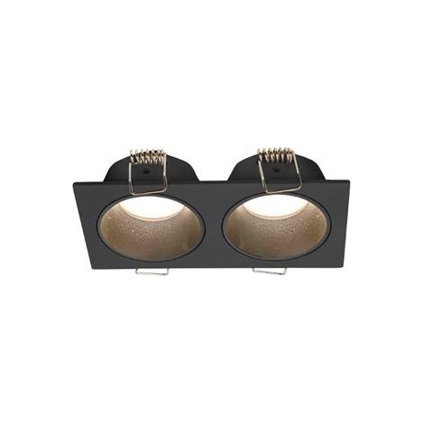Mantra Aro empotrable cuadrado ANTILLA para 2 mini GU10 (no incl.) negro, corte Ø100x50mm (1/3)