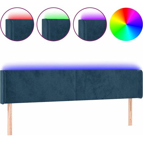 Maison Exclusive - Cabecero con LED de terciopelo azul oscuro 203 (1/5)