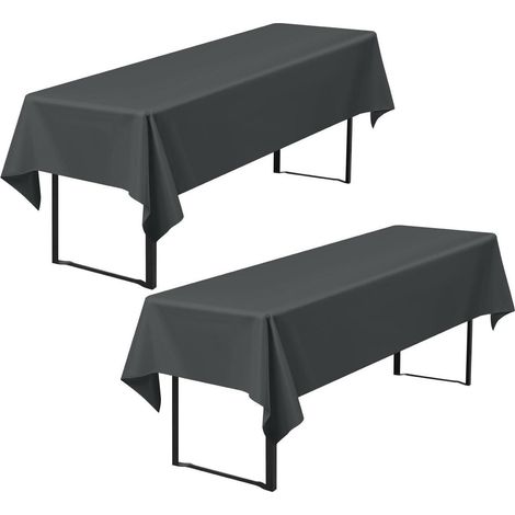 2er-Pack Biertischdecken 260x110cm dunkelgrau, Polyester, waschbar
