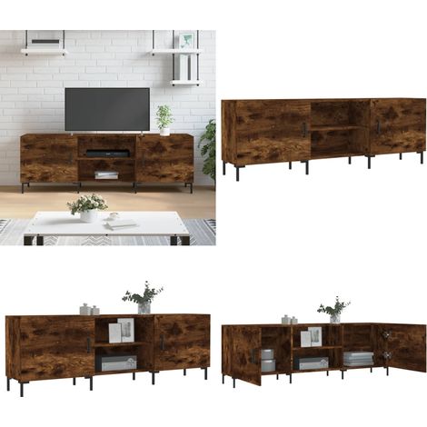 TV-Schrank Räuchereiche 150x30x50 cm Holzwerkstoff - TV-Schrank, TV-Schränke, TV-Ständer, TV-Möbel, TV-Lowboard, Medienschrank, Medienmöbel, HiFi-Schrank, Beistellschrank, Sideboard, Entertainment-Cen (1/5)