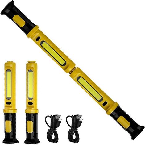 1 lampe magnétique portable, 2 ampoules, 2000 lumens, 3 modes d'éclairage, puissante et idéale pour les réparations, adaptée aux activités de plein air. Multicolore. (1/5)