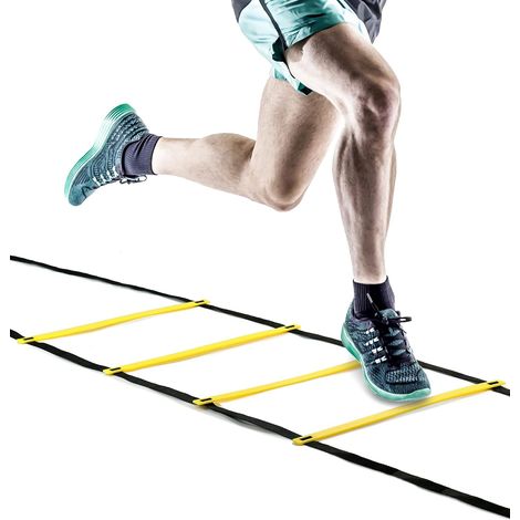 ®Échelle d'Agilité, Échelle de 6 Mètres et 12 Echelon, Sac de Rangement Inclus - Utilisé pour Entraînement de Vitesse et d'Agilité (1/5)