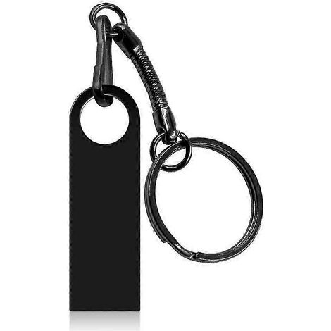 Clé USB 2.0 64 Go, format exFAT, boîtier métallique, résistante à la poussière et aux chocs, noire. (1/5)