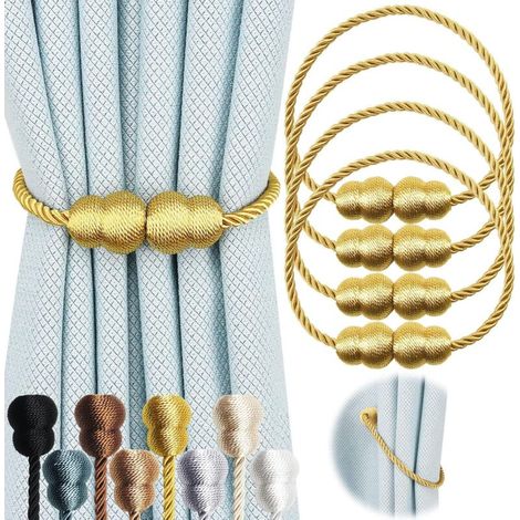 Magnetische Gardinenhalter, elegante Outdoor-Gardinenhalter, golden, 2er-Pack (1/5)