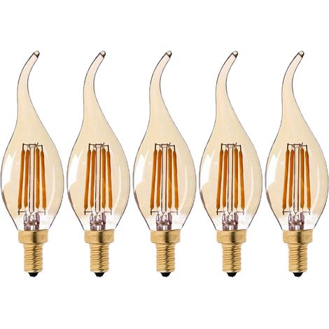 Ampoule Led Filament E14 - 4 W - 2300 K - 320 Lm - Dimmable - Pour Lustres Et Appliques - Lot De 5