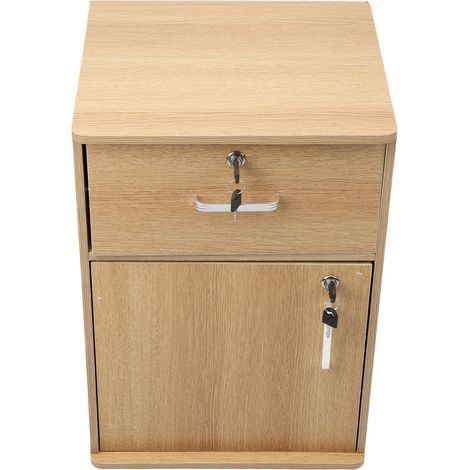 Classeur mobile verrouillable à 2 tiroirs con cerradura, classeur métallique sous the buró para expedientes A4, classeur mobile à roulettes para buró a domicilio, diseño moderno y elegante (1/5)