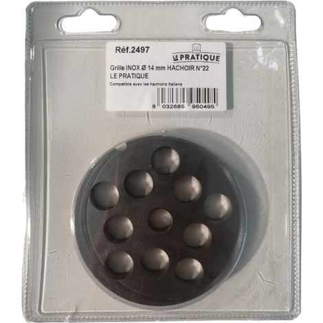 Griglia in acciaio inox ø 14 mm universale per tritacarne n°22 - Le Pratique