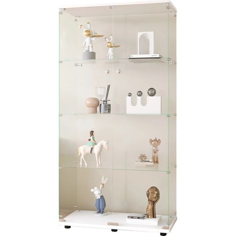 Vitrine, Verre Trempé, Sécurité Verrouillable, Blanc (1/2)