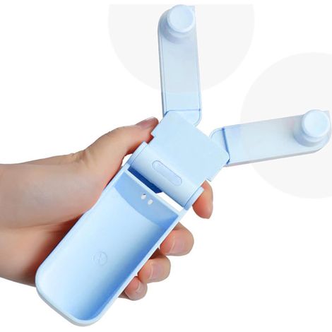 Ventilateur Portable, Ventilateur électrique Portatif Réglable pour une Utilisation en Extérieur (Bleu) (1/5)