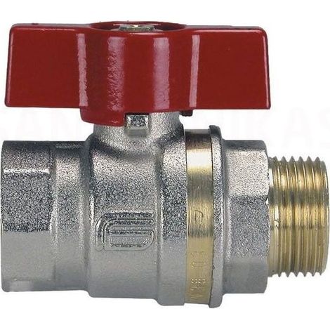 Valvola a sfera Aster ACS 0825 ø1"MF con farfalla rossa 0825R406