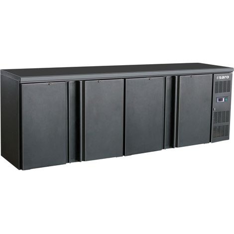 Arrière-bar réfrigéré - 4 portes - 598L - Noir - Saro