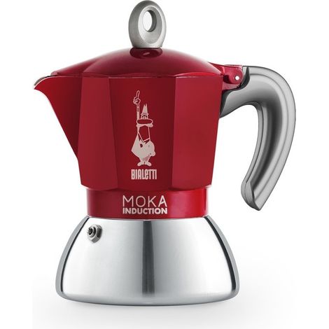 Cafetière à induction Moka - Percolateur - Rouge - 2 tasses (1/5)