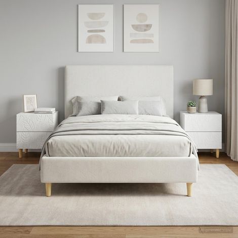 Tables de chevet x2 avec tiroirs Blanc 43 x 34,5 x 48 cm en bois d'ingénierie - PANGIVO (1/5)