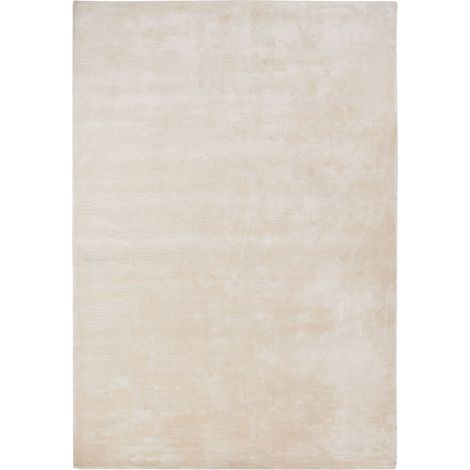 Tapis de Salon Bureau Moderne en Soie Artificielle 140 x 200 cm Beige Clair Gesi II (1/5)