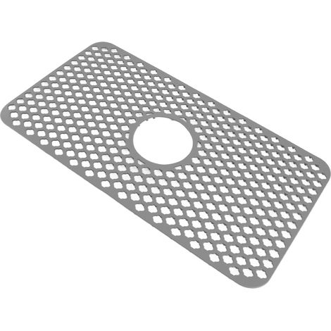 Tapis de protection pour évier de cuisine, isolant, antidérapant, multifonctionnel, grand format, en silicone, gris (1/5)