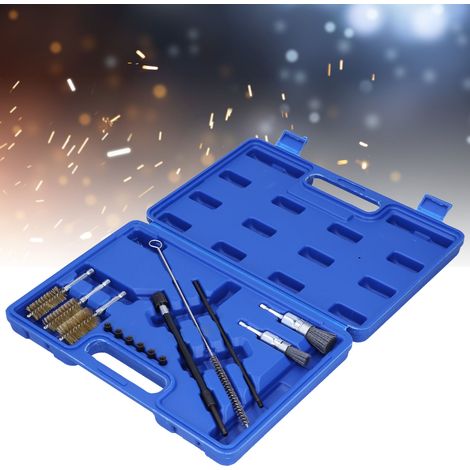 Kit de Nettoyage Injecteur 14 Pièces avec Brosses Nylon et Bouchons pour Tuyère Carburant (1/5)