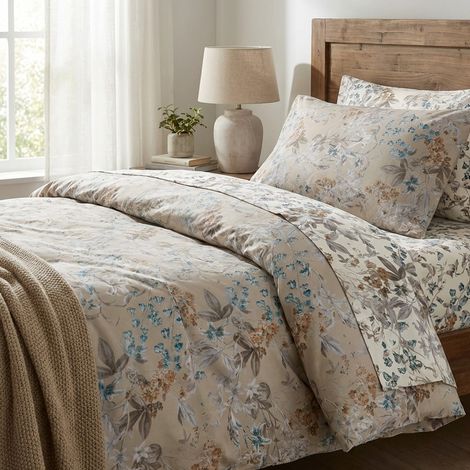 Ensemble housse de couette double 100% coton Made in Italy Flanelle chaude - Multicolore 5