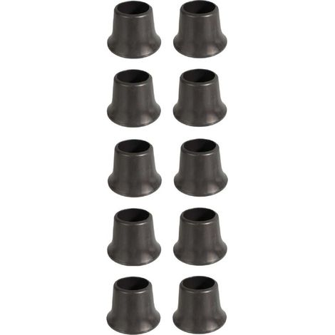 10 tapas redondas exteriores, recubiertas de PVC negro, base reforzada, base ensanchada, pata de silla, pata de mesa, deslizador de muebles, protector de asiento, tubo, 20 mm (1/2)