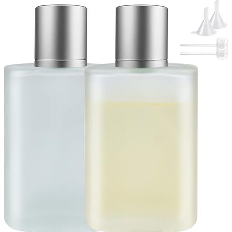 2 flacons vaporisateur verre 50 ml – vide pour huile essentielle, parfum, avec entonnoirs et presseur (1/5)