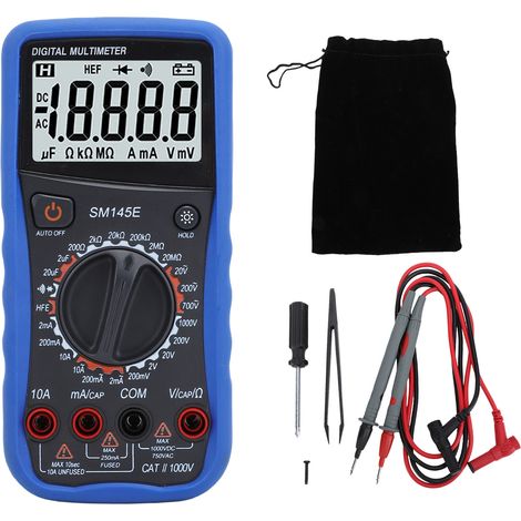 [Multimètre numérique 4.5 digits avec affichage LCD et détection NCV] + [Professionnels et amateurs électriques] + [Complet avec accessoires et étui de rangement] (1/5)