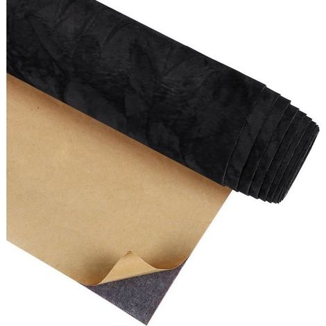Papier peint en feutre épais autocollant noir - aspect velours - convient pour les plans de travail et les tiroirs - 1 x 1 m (1/5)