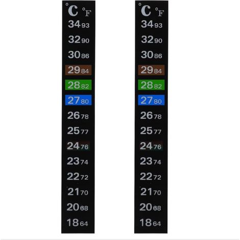 (18 34℃) (Noir)2 Pcs Thermomètre Aquarium Autocollant Digital pour Mesure Température Intérieure