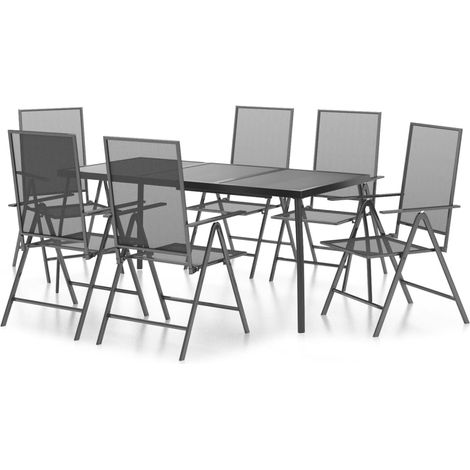 Maison Exclusive - Set da Pranzo da Giardino 7 pz in Acciaio Antracite (1/5)